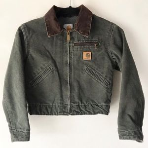 CARHARTT boys M (8) green hoodless coat